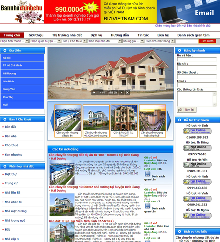 Thiết kế web giá rẻ - bất động sản- MS084